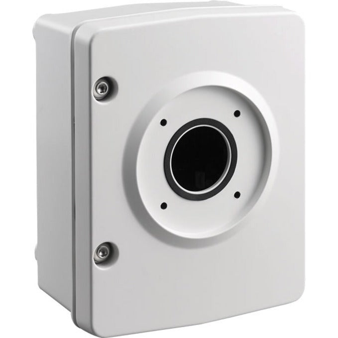 White aluminum Bosch surveillance cabinet NDA-U-PA1 with circular camera mount interface and security fasteners-alternate-image1