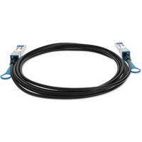 Top view of SFP+ cable showing blue pull tabs and cable flexibility-alternate-image4