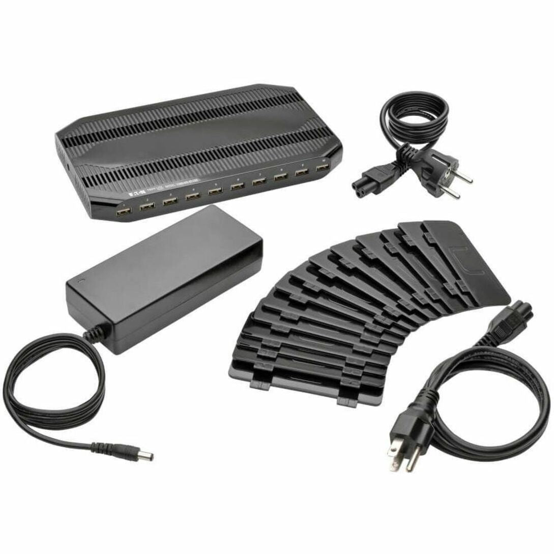 トリップライト　エイトン　10ポート　USB充電ステーション　12V　8A（96W）　シュコー電源コード　(U280-010-ST-CEE)