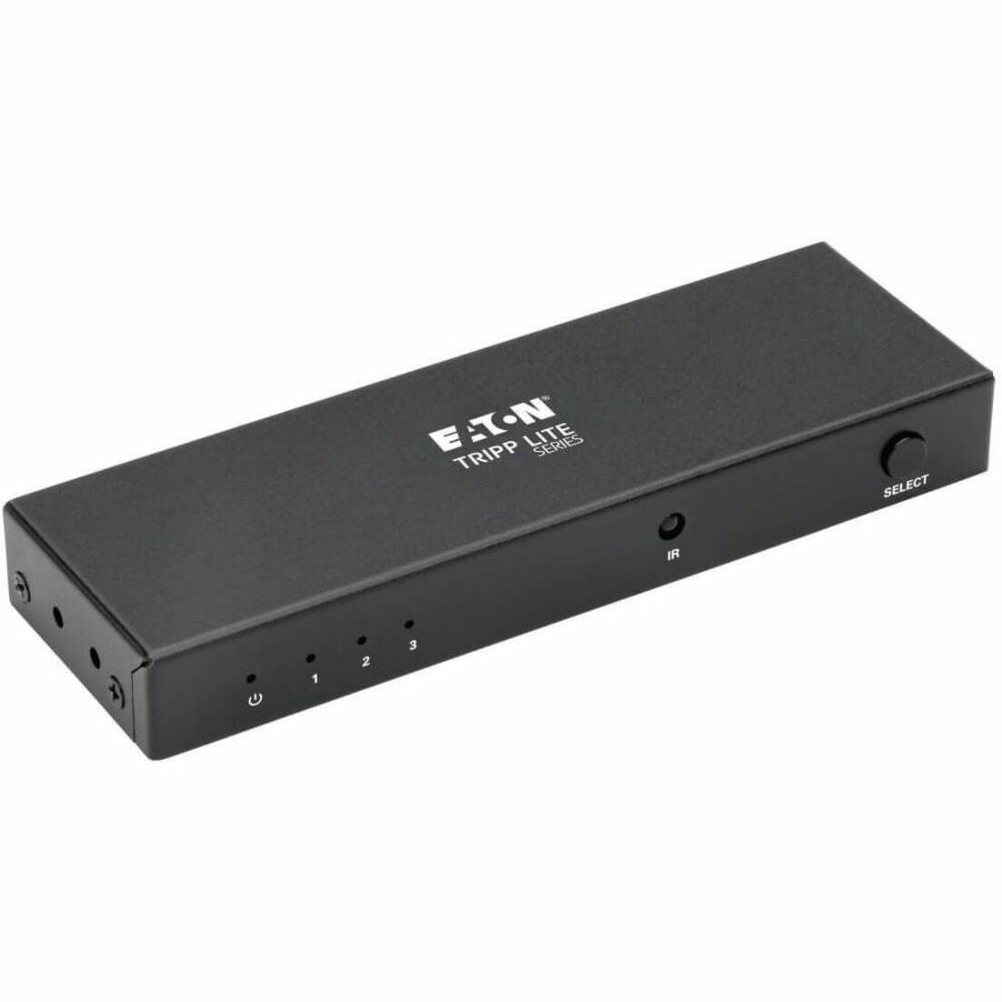 Front view of Tripp Lite 3-port HDMI switch showing LED indicators and select button-alternate-image1