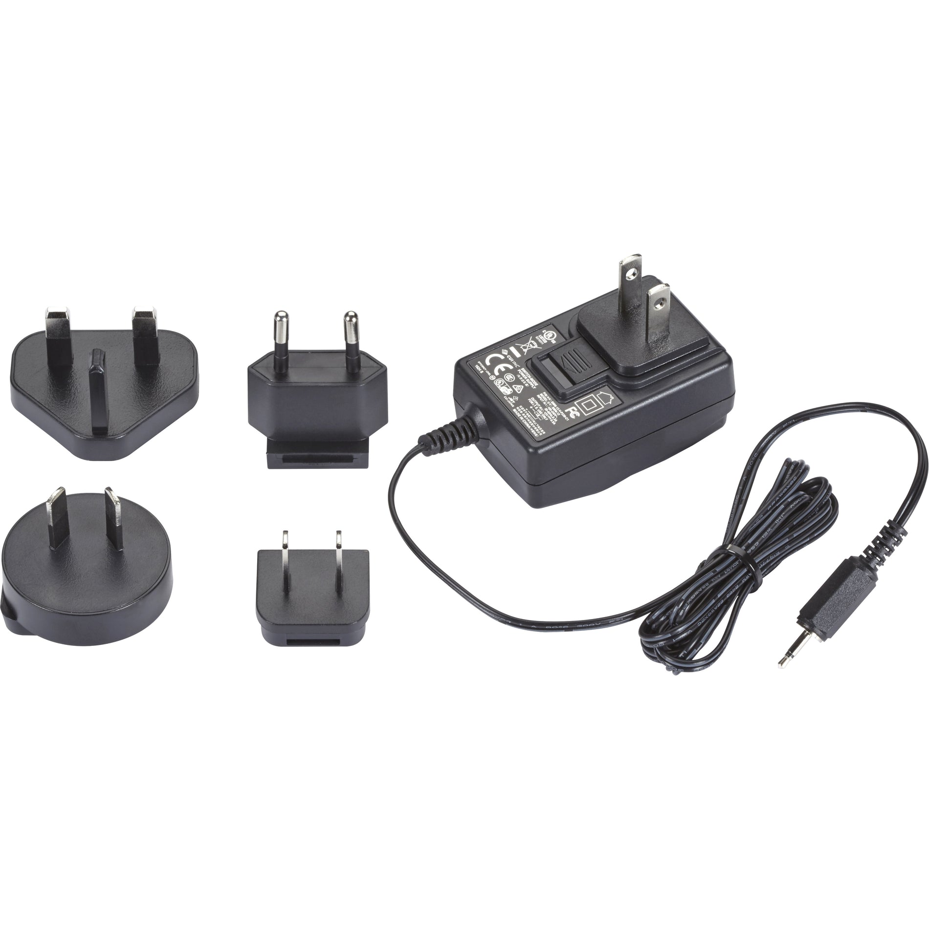 Black Box AC Adapter PS1002-R2 shown with multiple international power clips and main adapter unit with power cord-alternate-image1