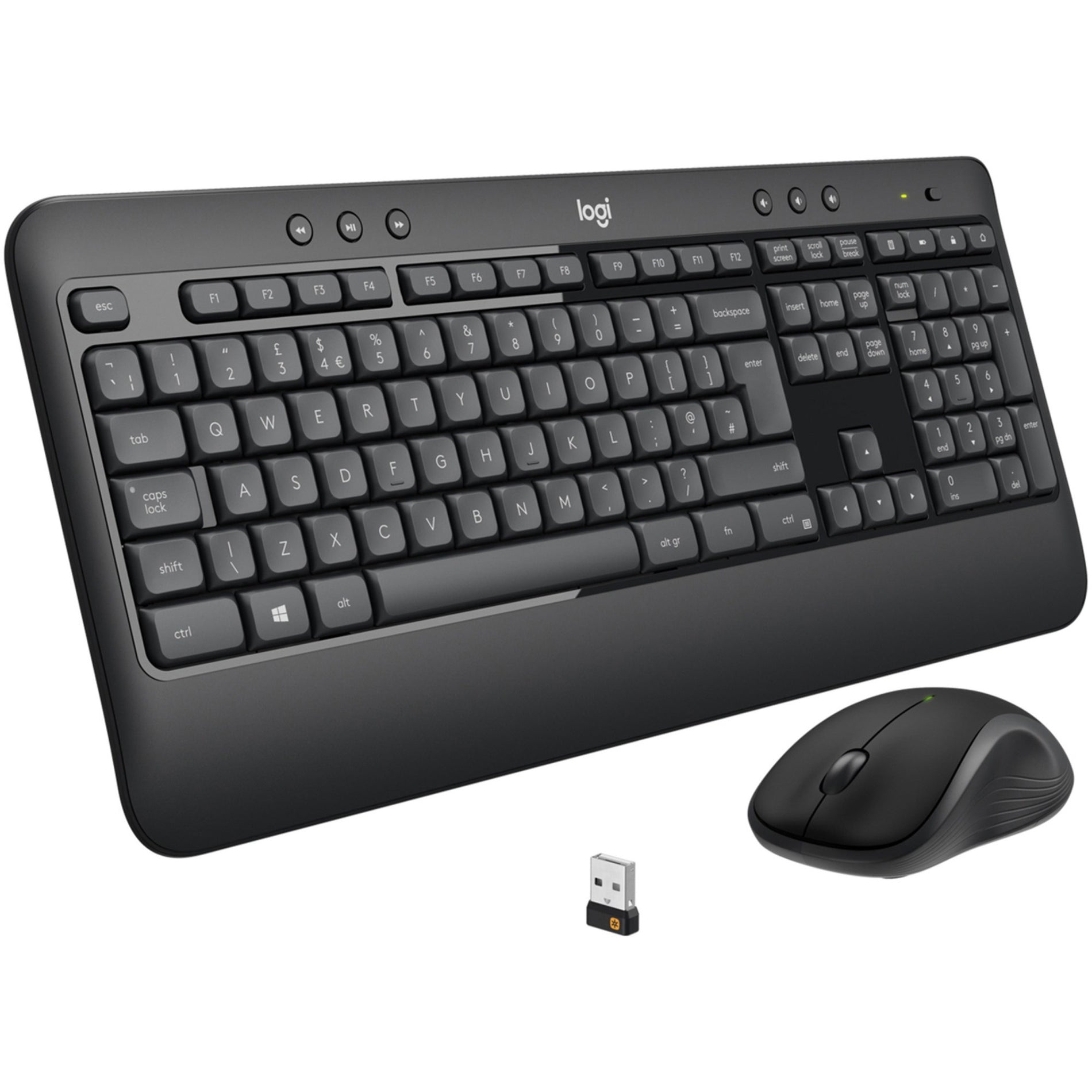 Logitech MK540 wireless keyboard and mouse combo with USB receiver in black-alternate-image1