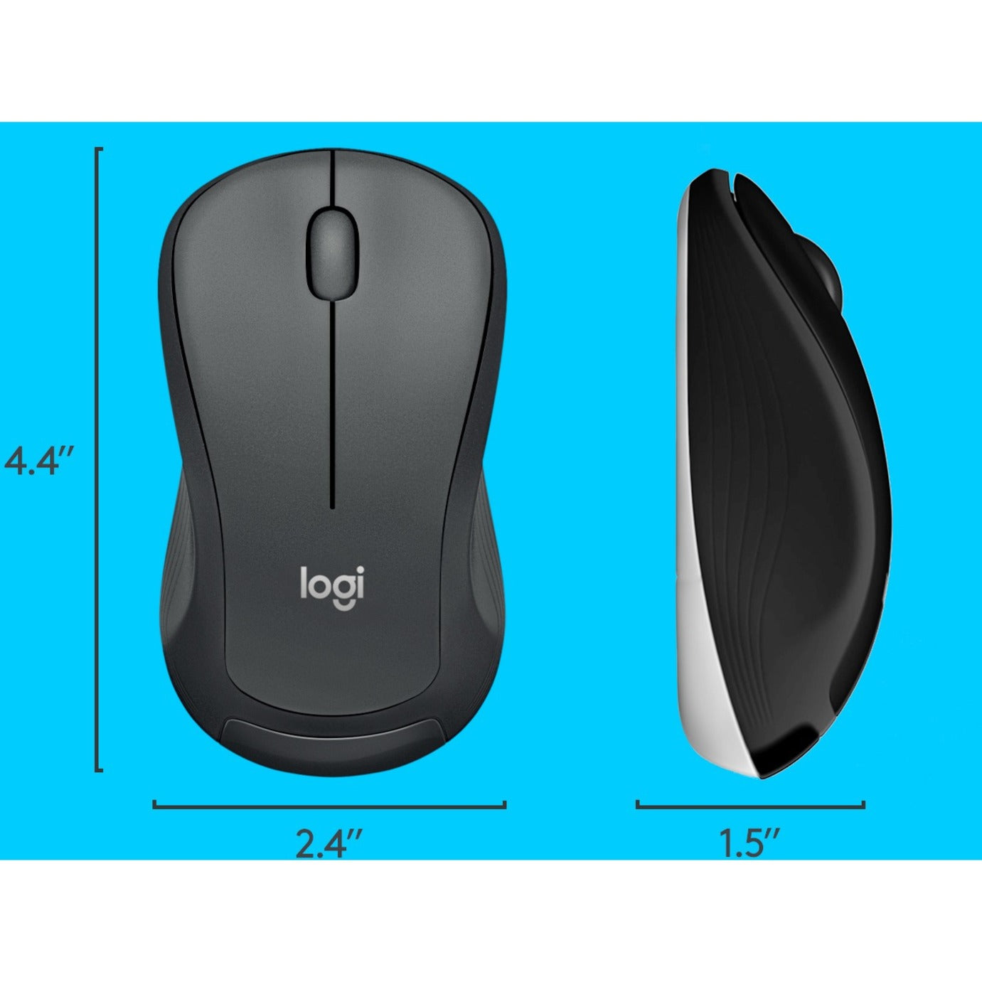 Detailed dimensions of Logitech MK540 wireless mouse-alternate-image10