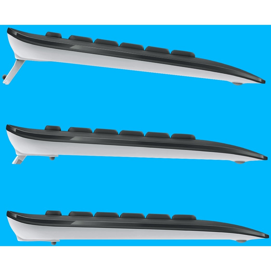 Side view of Logitech MK540 keyboard showing adjustable height positions-alternate-image8