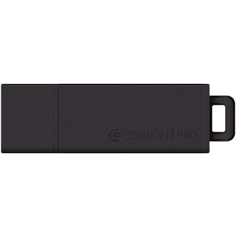 Black Centon DataStick Pro2 16GB USB flash drive with integrated cap holder and branded surface