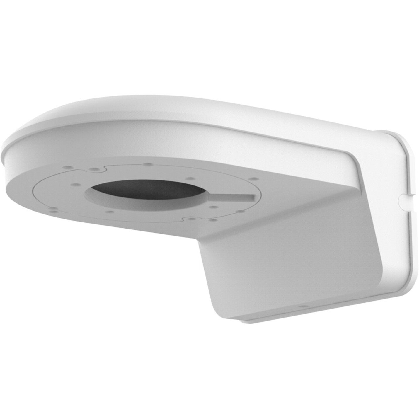 Digital Watchdog DWC-MTTWM white wall mount bracket for MEGApix turret security cameras, showing sleek curved design and mounting plate-alternate-image1