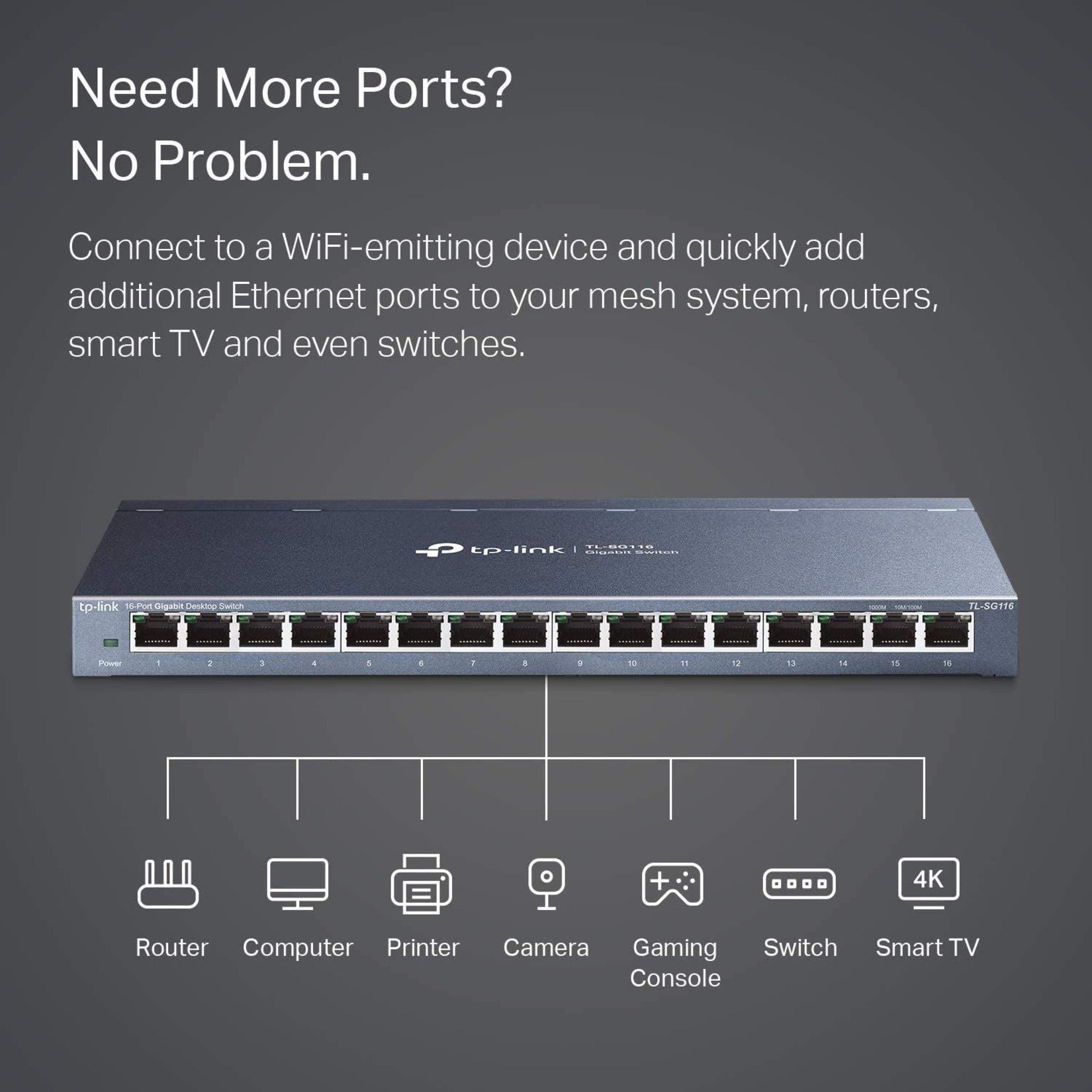 TP-Link TL-SG116 - 16-Port Gigabit Ethernet Network Switch