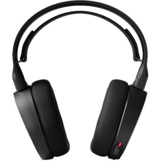 Front view of SteelSeries Arctis 5 gaming headset showing premium over-ear design with black cushions and adjustable headband-alternate-image1