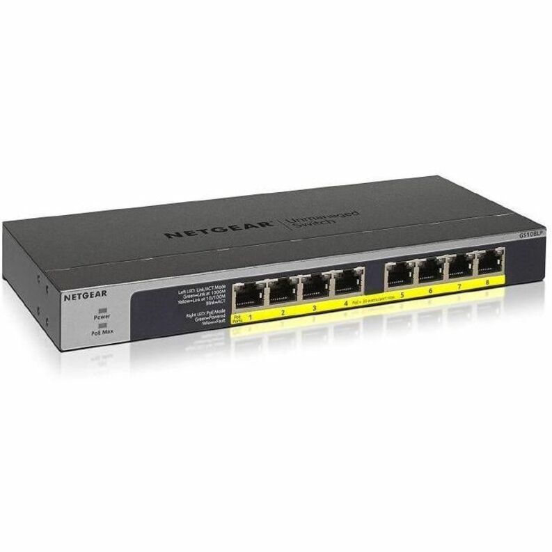 Netgear 8-Port Gigabit Ethernet PoE+ Unmanaged Switch (GS108LP-100NAS)