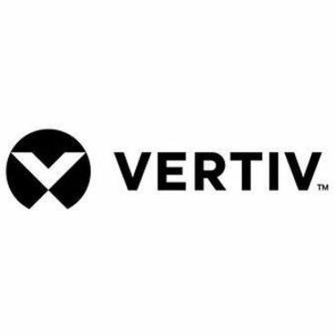 Black and white Vertiv company logo featuring stylized V symbol and Vertiv text trademark