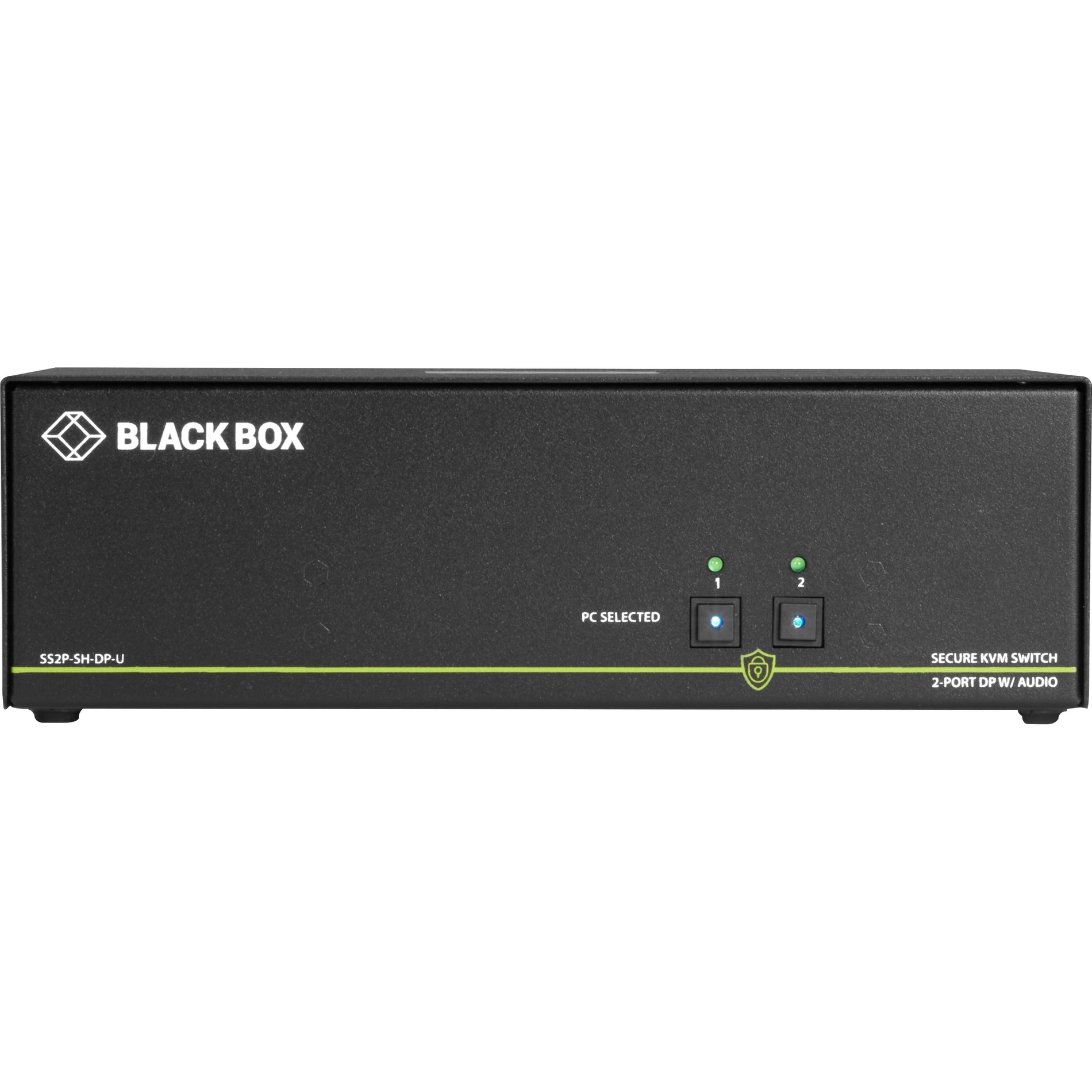 Side profile view of Black Box Secure KVM Switch showing compact design-alternate-image2