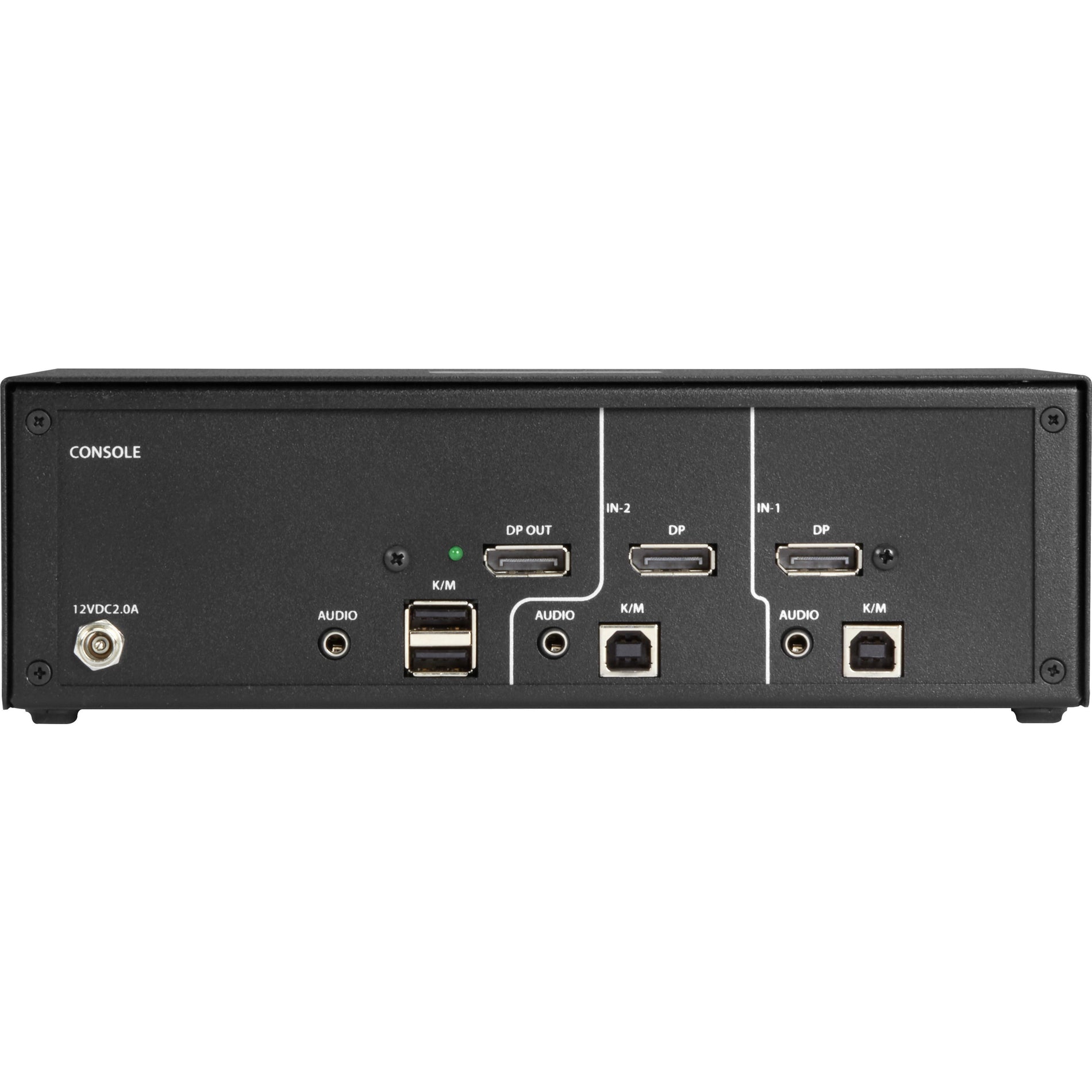 Rear panel view of Black Box Secure KVM Switch showing all connection ports-alternate-image3