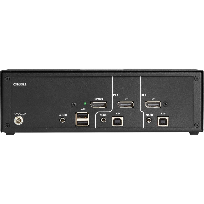 Rear panel view of Black Box Secure KVM Switch showing all connection ports