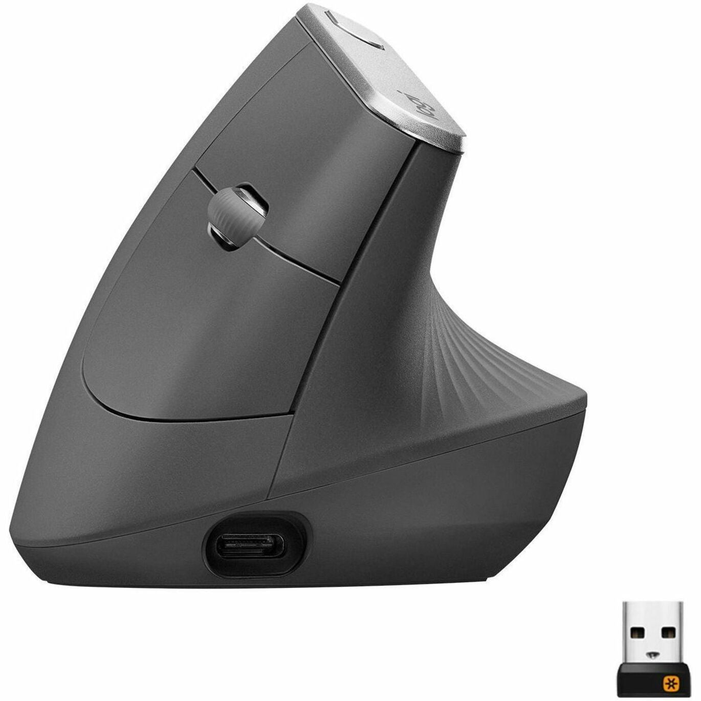 Logitech MX Vertical Wireless Mouse - Ergonomic Design Reduces Muscle Strain, Rechargeable, Graphite (910-005447)