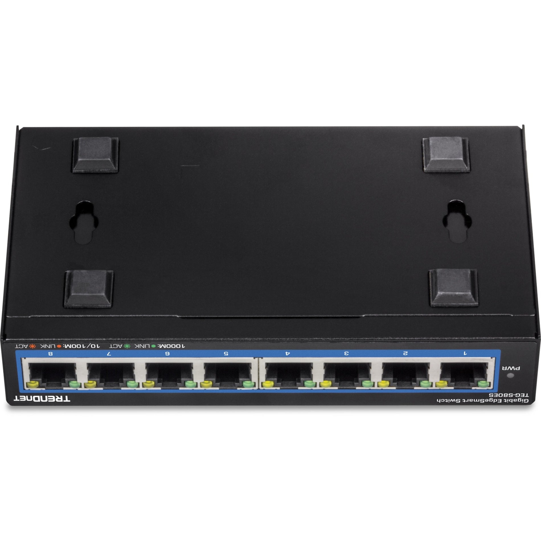 Switch EdgeSmart Gigabit TRENDnet 8 ports 8 ports Gigabit capacité de commutation de 16 Gbps switch de bureau Ethernet switch Gigabit géré métal sans ventilateur protection à vie noir TEG-S80ES