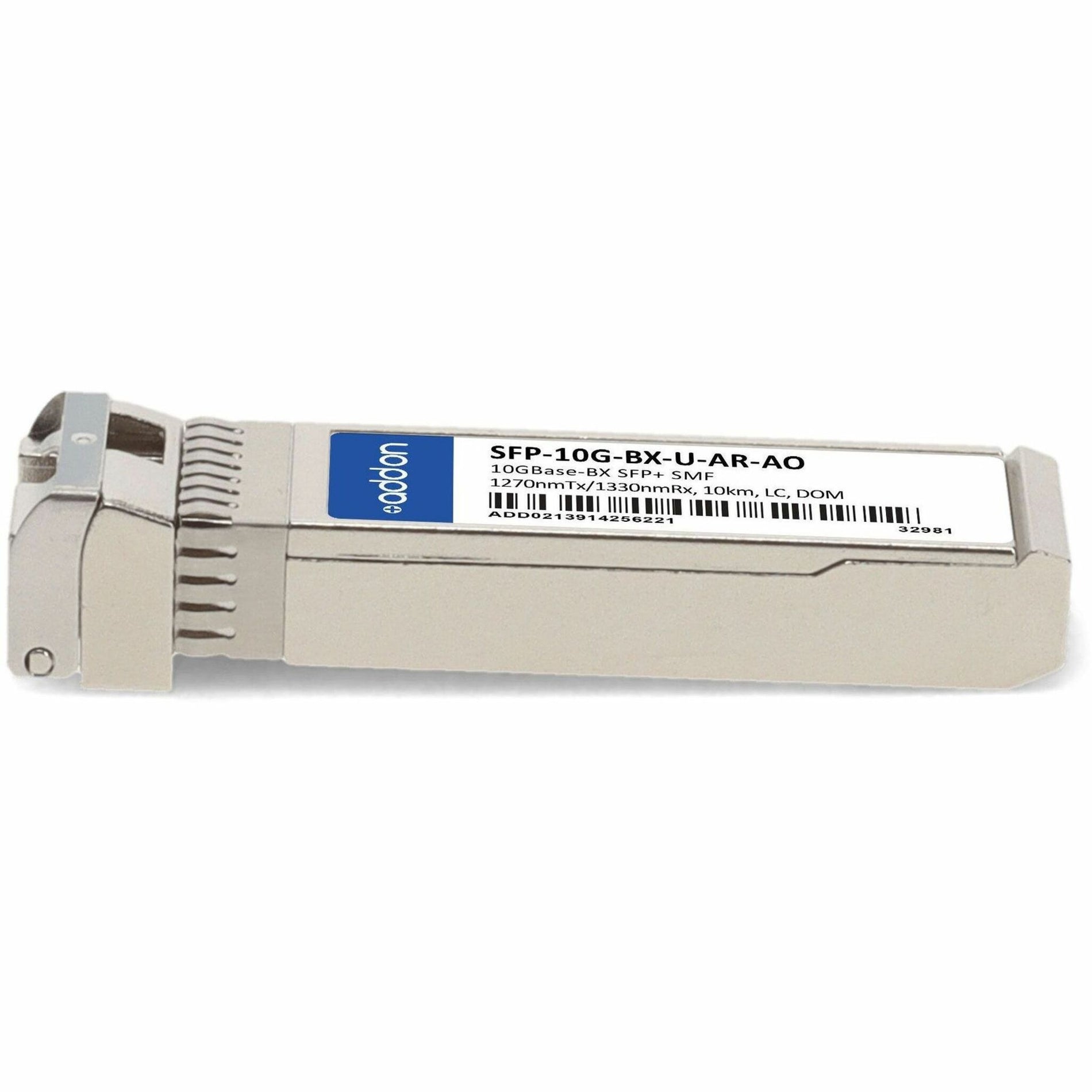 Adicionar Transceptor 10GBase-BX Compatível TAA SFP-10G-BX-U-AR-AO 10 km Fibra Monomodo Conector LC.