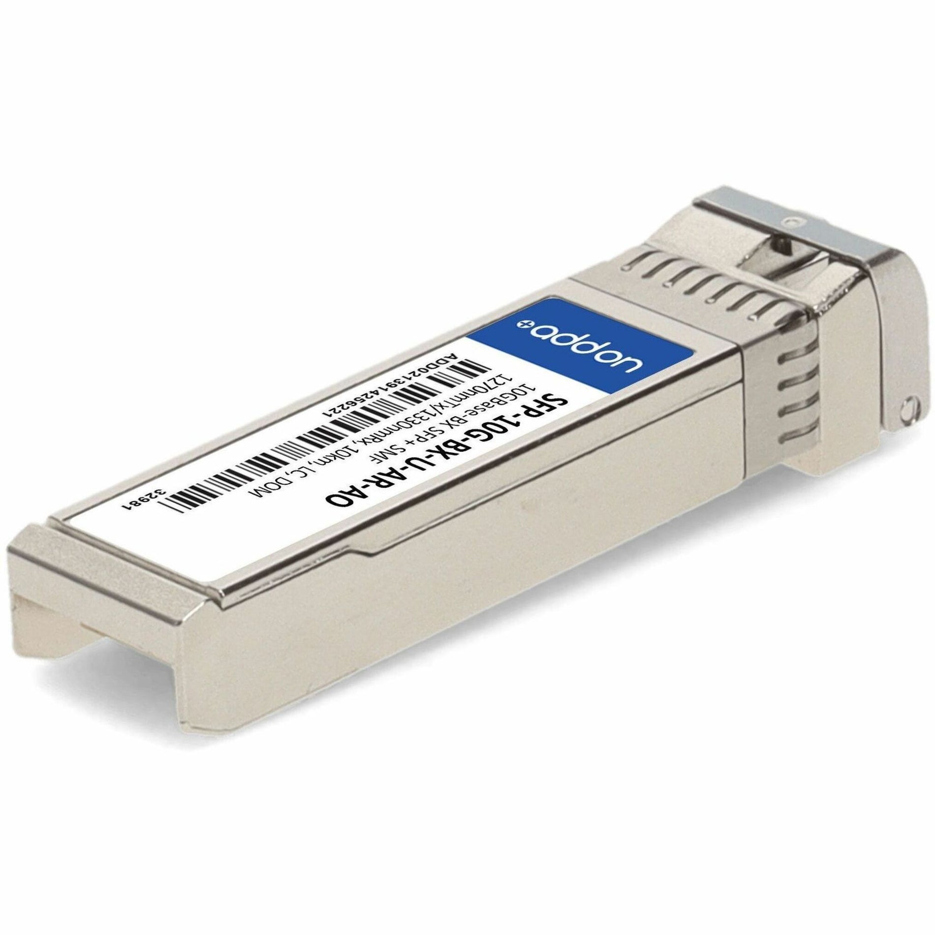 Adicionar Transceptor 10GBase-BX Compatível TAA SFP-10G-BX-U-AR-AO 10 km Fibra Monomodo Conector LC.