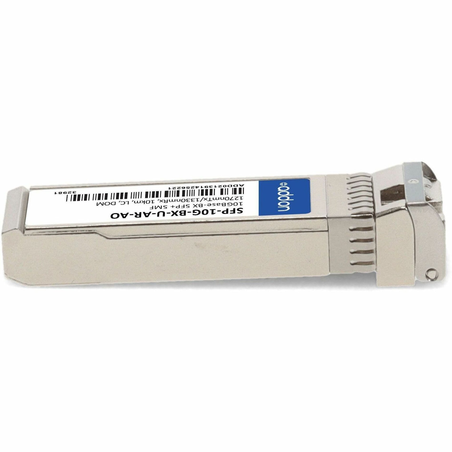 Adicionar Transceptor 10GBase-BX Compatível TAA SFP-10G-BX-U-AR-AO 10 km Fibra Monomodo Conector LC.