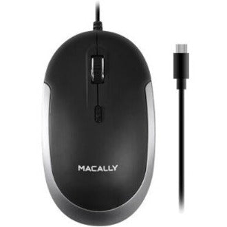 Macally USB-C Optische Leise Klick Maus für Mac/PC Schwarz & Space Grau (UCDYNAMOUSESG)