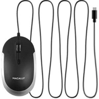 Macally USB-C Optical Quiet Click Mouse for Mac/PC Black & Space Gray (UCDYNAMOUSESG)