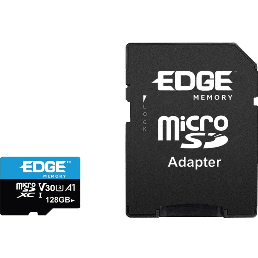 EDGE 128GB microSDXC Memory Card UHS-I U3, High-Speed Storage, Includes SD Adapter - PE256708 (1 Year Warranty)