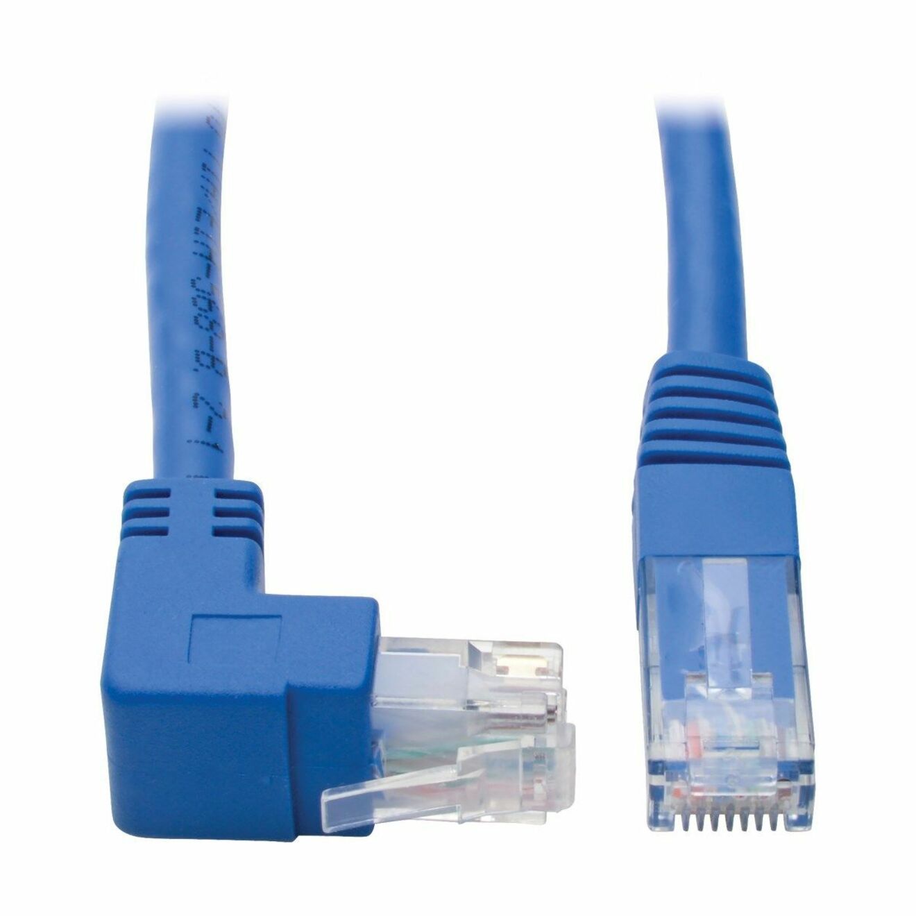 Tripp Lite by Eaton Cat6 Patch Cable Up-Angled Gigabit RJ45 UTP Molded M/M Blue 1ft (N204-001-BL-UP)