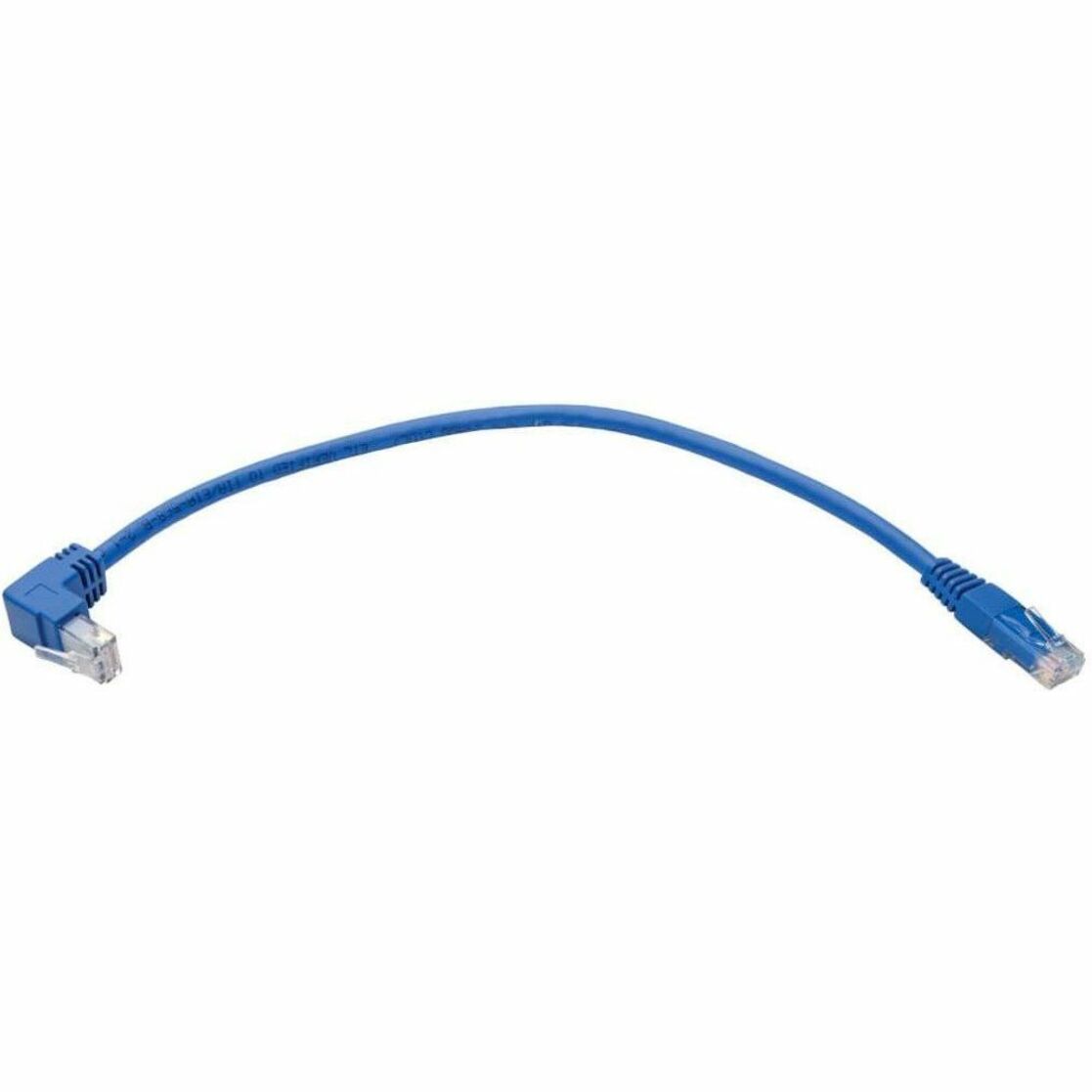 Tripp Lite by Eaton Cat6 Patch Cable Up-Angled Gigabit RJ45 UTP Molded M/M Blue 1ft (N204-001-BL-UP)