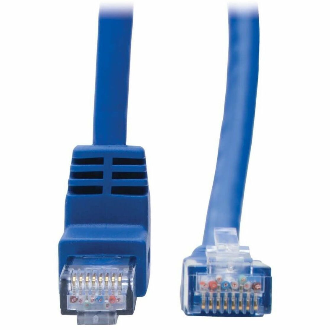 Tripp Lite by Eaton Cat6 Patch Cable Up-Angled Gigabit RJ45 UTP Molded M/M Blue 1ft (N204-001-BL-UP)