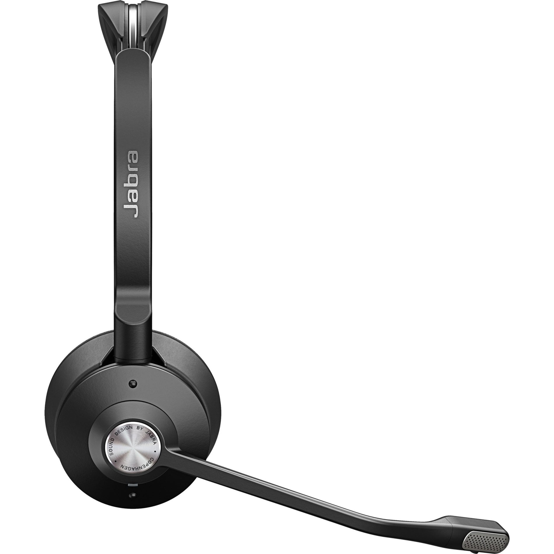 Side profile of Jabra Engage 75 headset highlighting the noise-cancelling boom microphone-alternate-image3