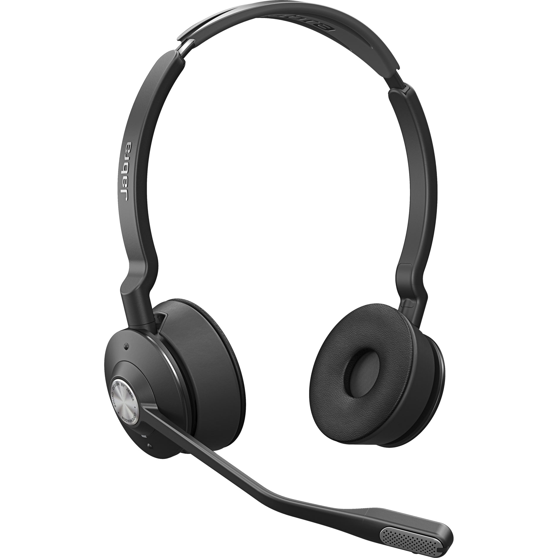 Side profile of Jabra Engage 75 headset showing control placement and ergonomic design-alternate-image8