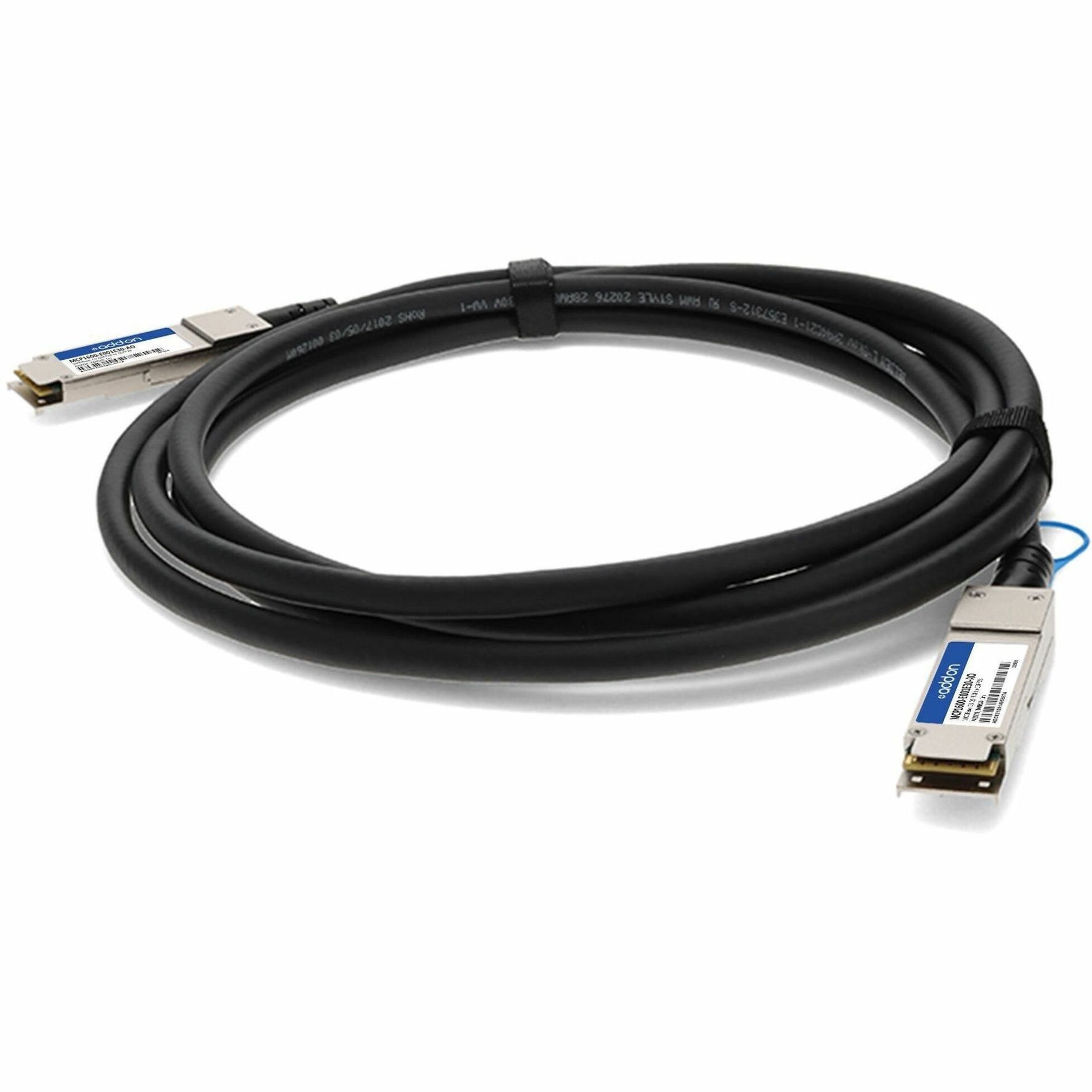 AddOn MCP1600-E001E30-AO QSFP28 Network Cable, 3.30 ft, 100 Gbit/s, TAA Compliant