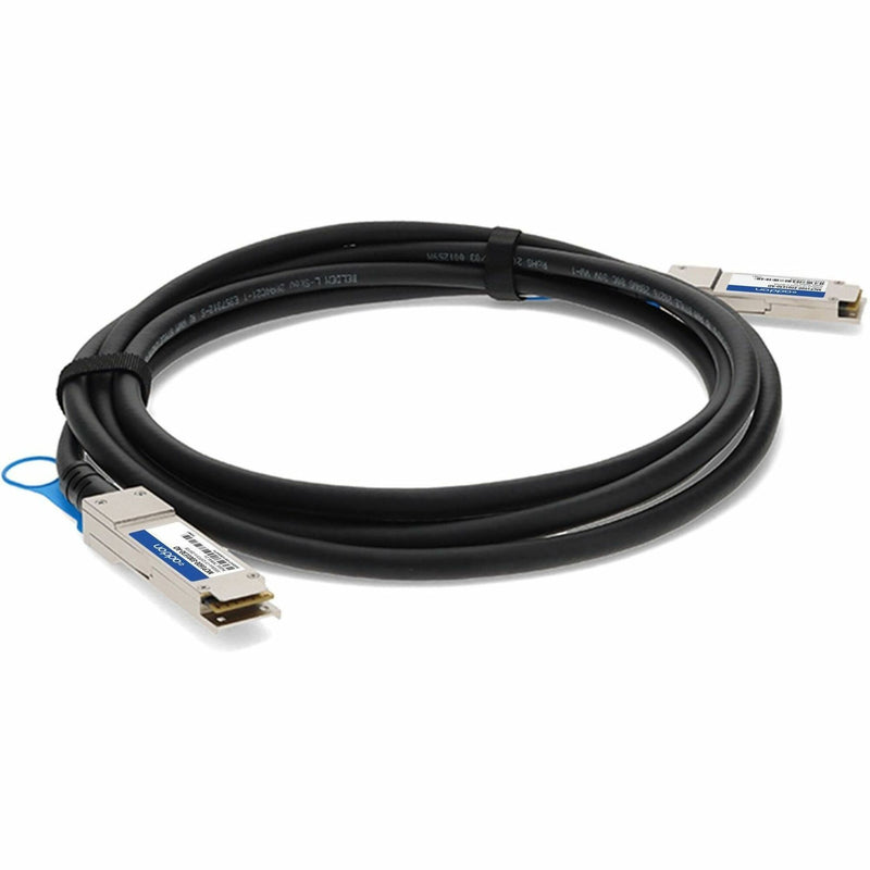 QSFP28 cable showcasing industrial-grade construction and durability