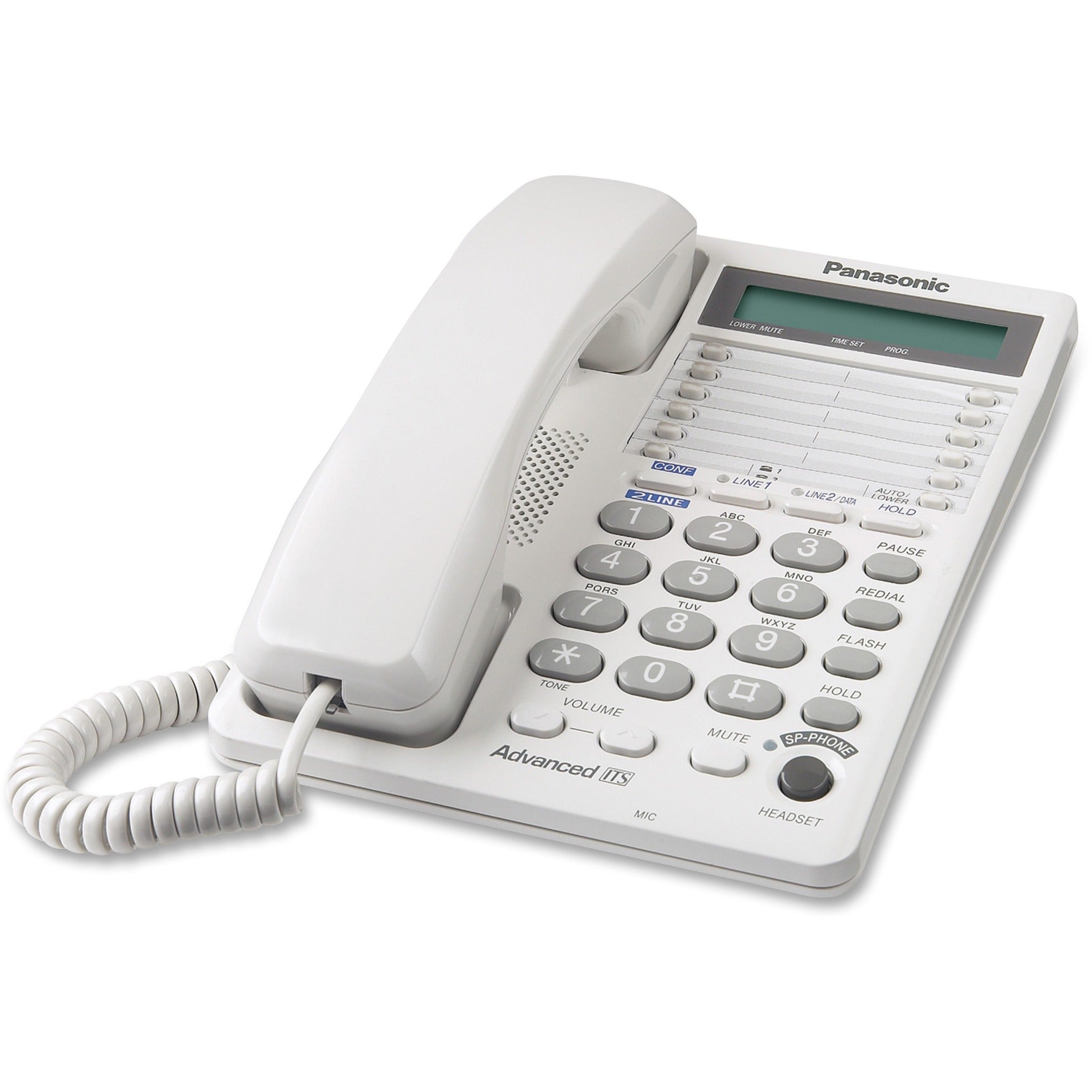 Téléphone Standard Panasonic - Montable au Mur - Blanc (KX-TS208W)