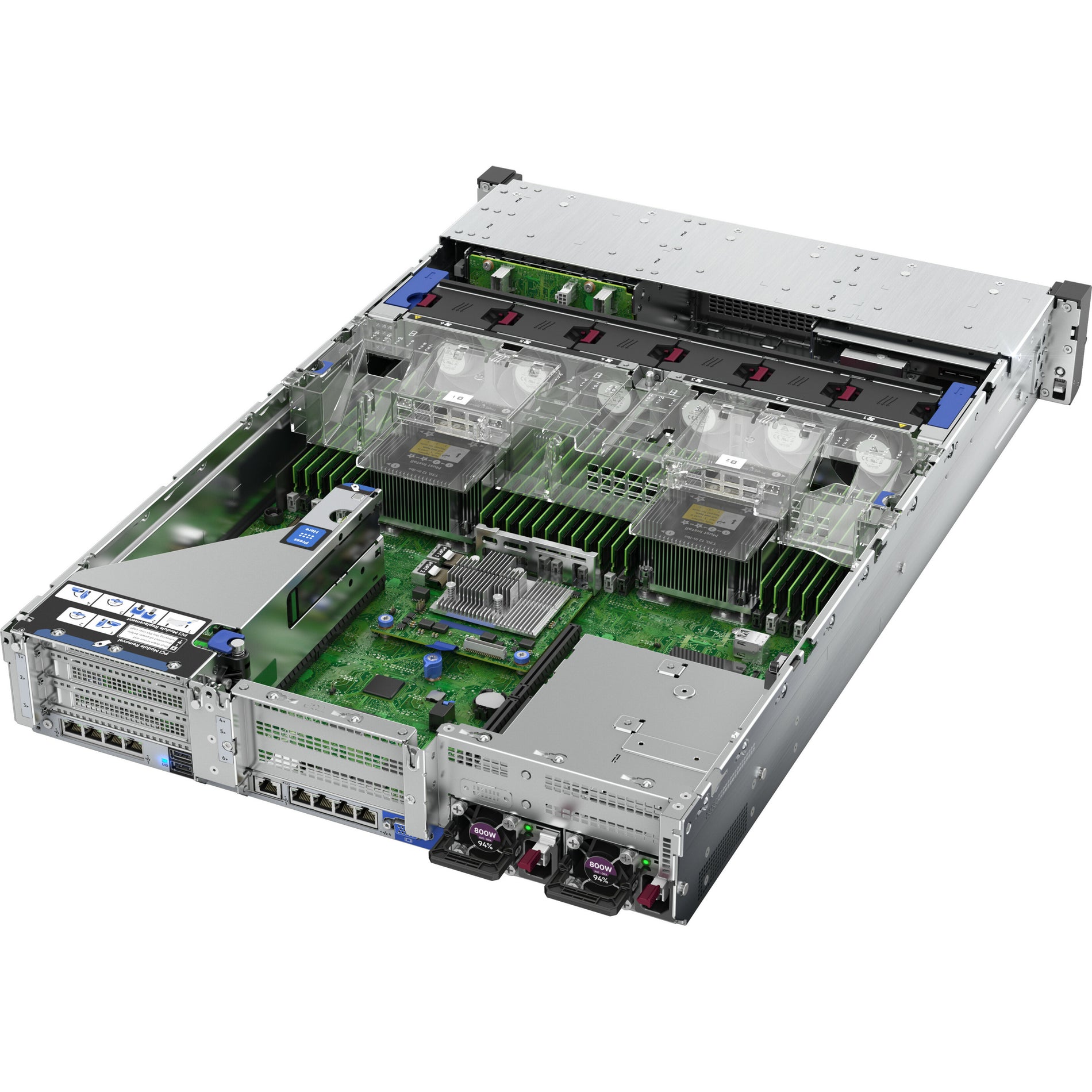 خادم HPE E ProLiant DL380 G10 2U Rack - 1 × إنتل زيون سيلفر 4210 بتردد 2.20 جيجاهرتز - 32 جيجابايت RAM - وحدة تحكم SAS بسرعة 12 جيجابت/ثانية (P02464-B21)