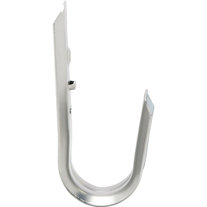 Side view of J-hook showing curved profile and cable support surface