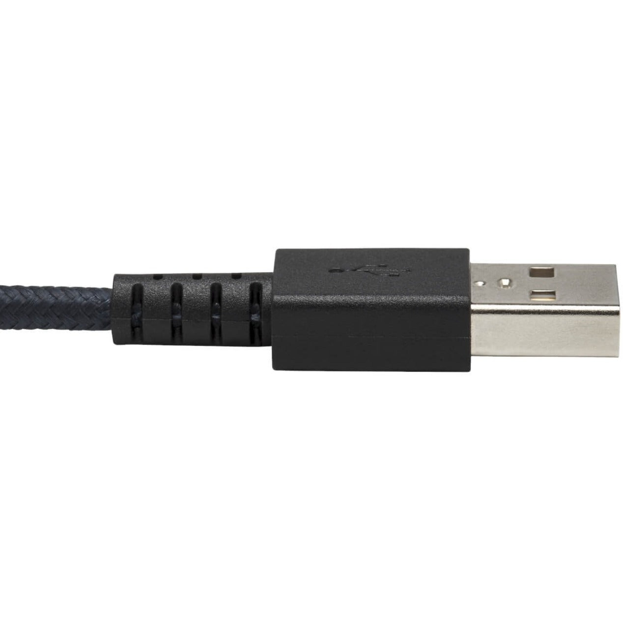 Detailed view of USB-A connector with strain relief and braided cable construction-alternate-image4