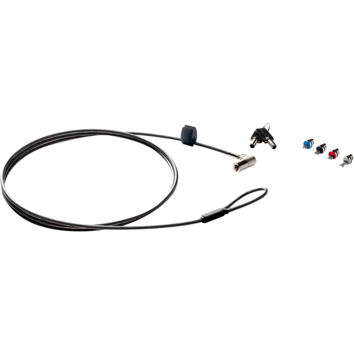 HP Cable Lock showing 6-foot galvanized steel cable with interchangeable security heads and keys-alternate-image1