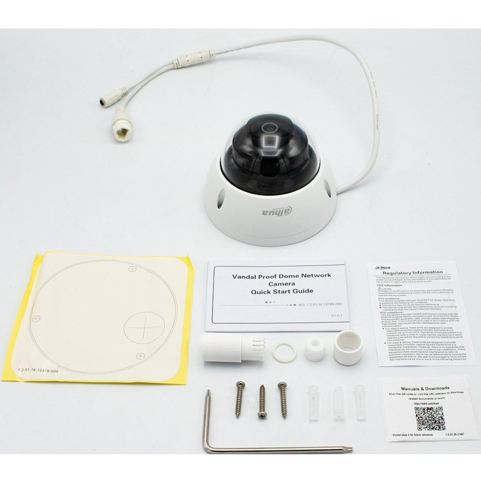 Complete package contents of Dahua dome camera including mounting hardware, documentation, and accessories-alternate-image4