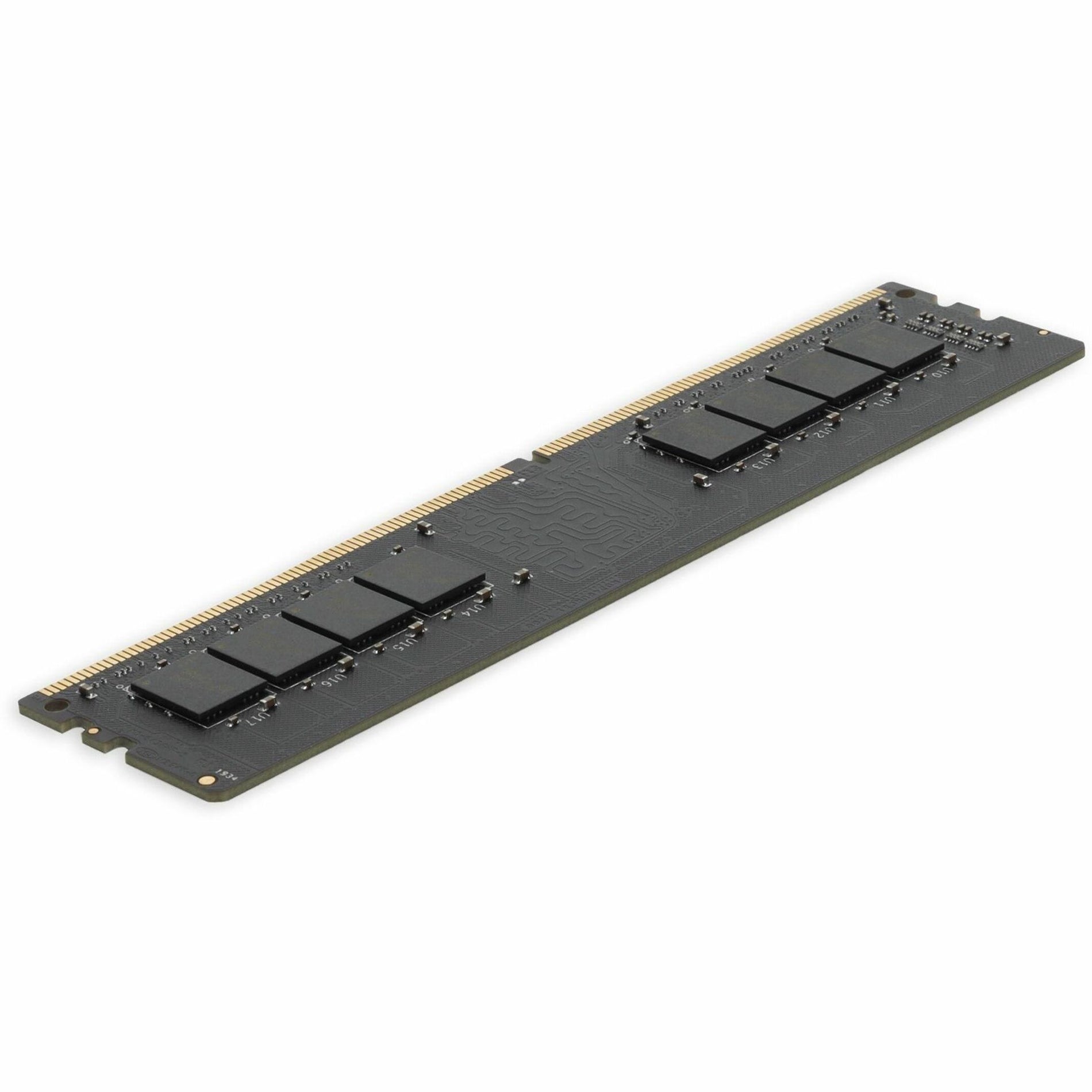 Side view of AddOn 8GB DDR4 RAM module showing black PCB and memory chips-alternate-image1