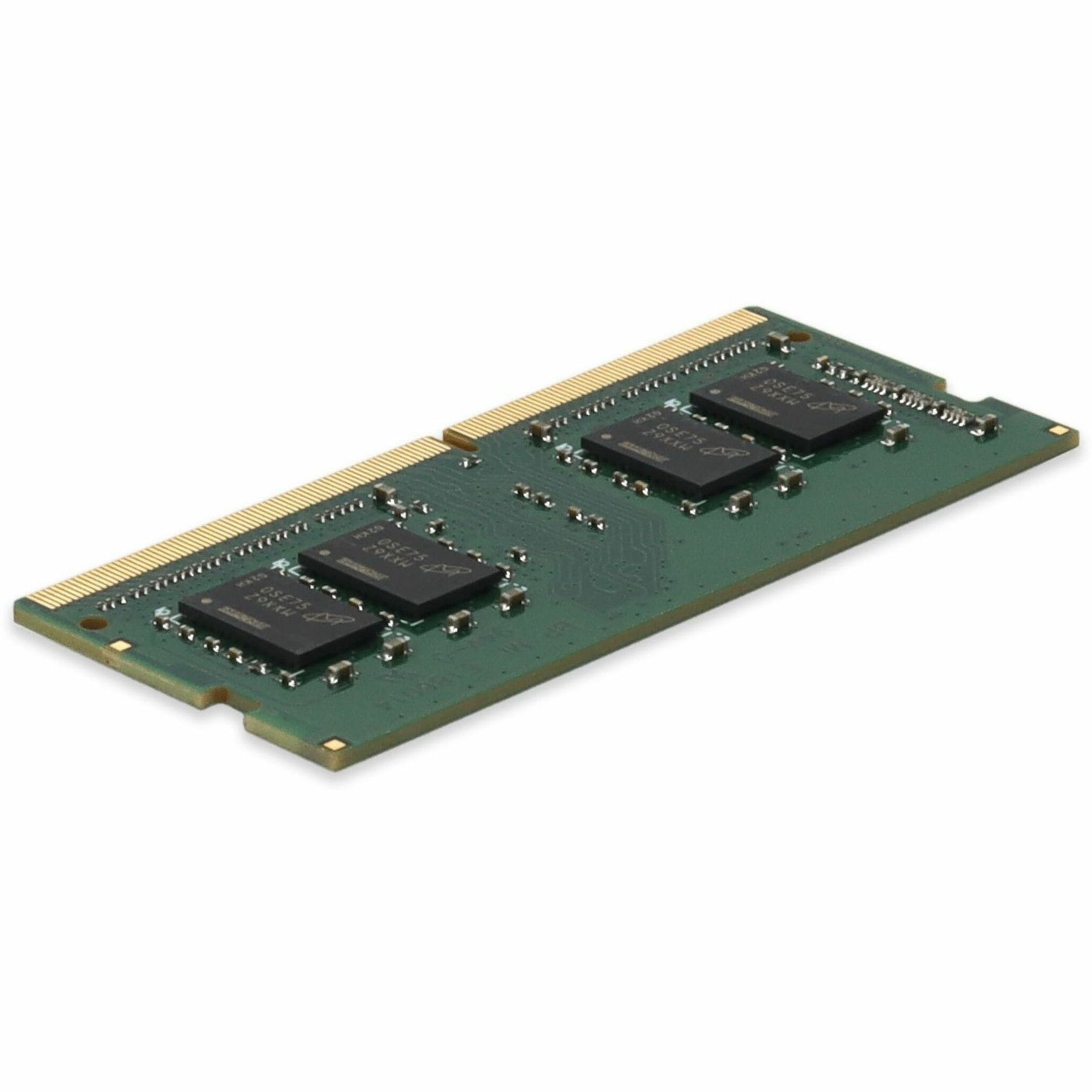 Close-up view of 16GB DDR4 SDRAM memory module showing four memory chips on green PCB with gold contacts-alternate-image1