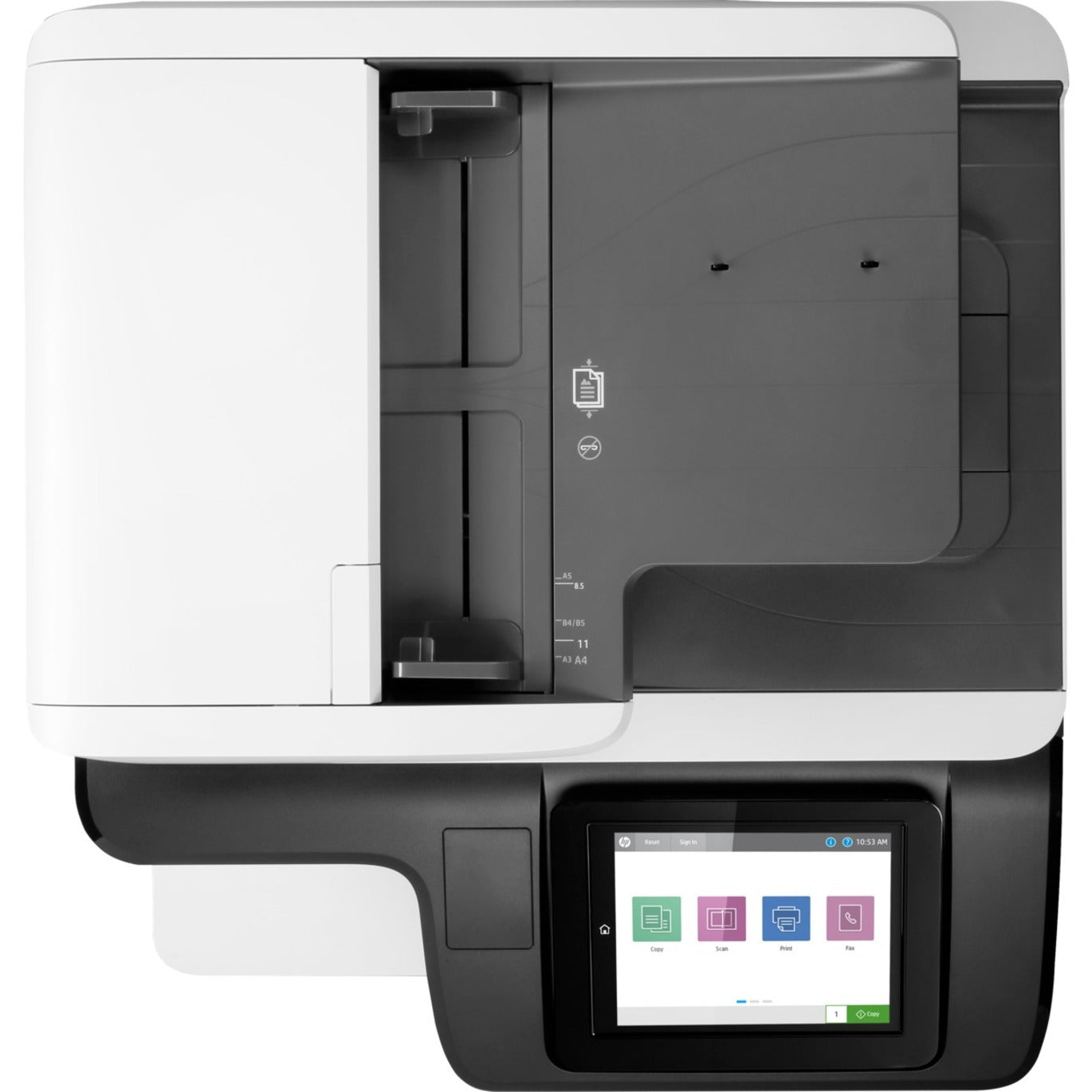 Top view of HP Color LaserJet Enterprise Flow MFP M776z showing document feeder and control panel-alternate-image4