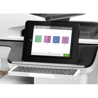 Close-up view of HP Color LaserJet Enterprise Flow MFP M776z touchscreen interface and keyboard-alternate-image5