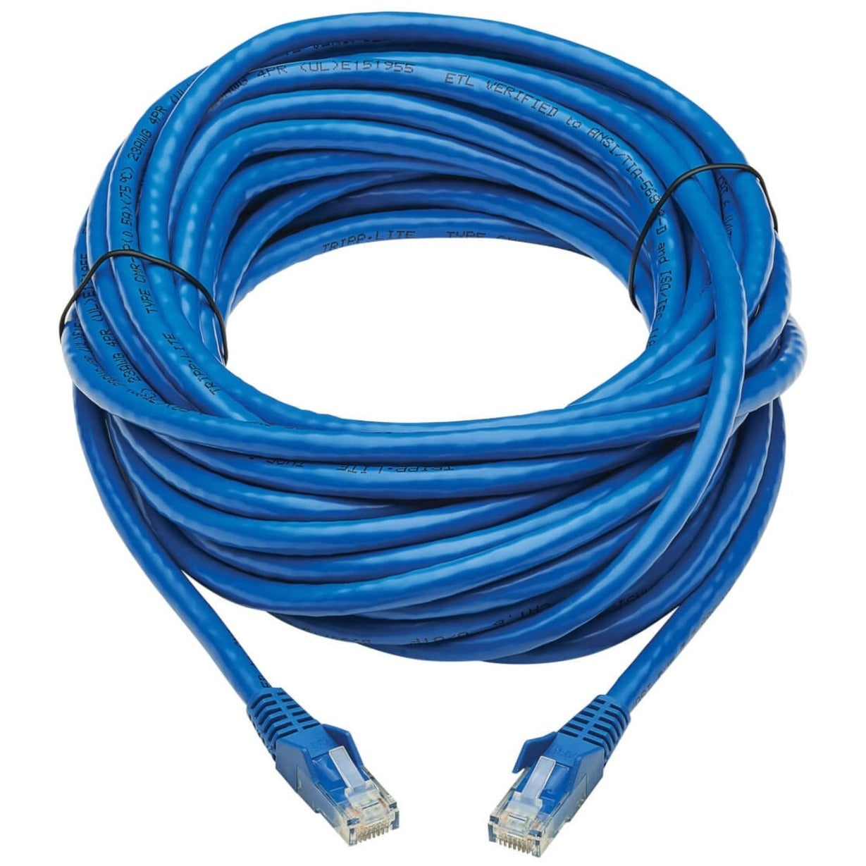 Full length view of coiled blue Cat6 network cable showing 30-foot span-alternate-image2