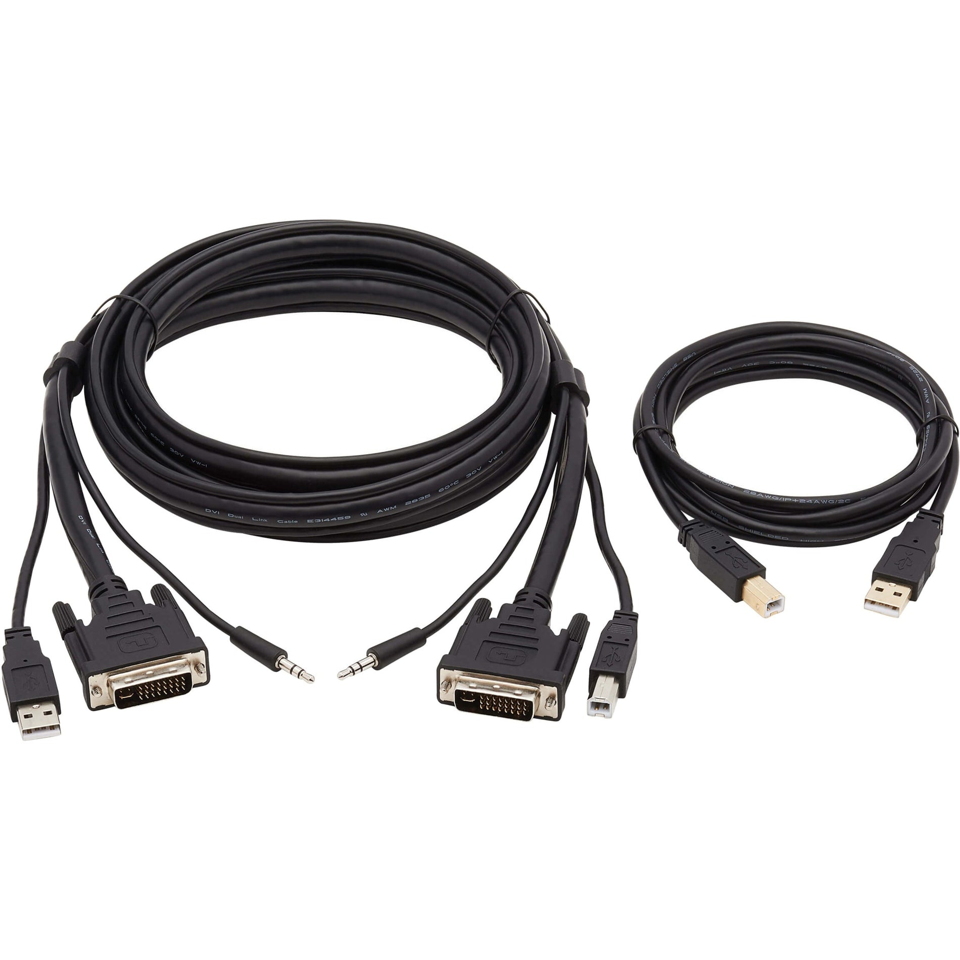 Full view of P784-006-U KVM cable kit with DVI and USB connections-alternate-image1