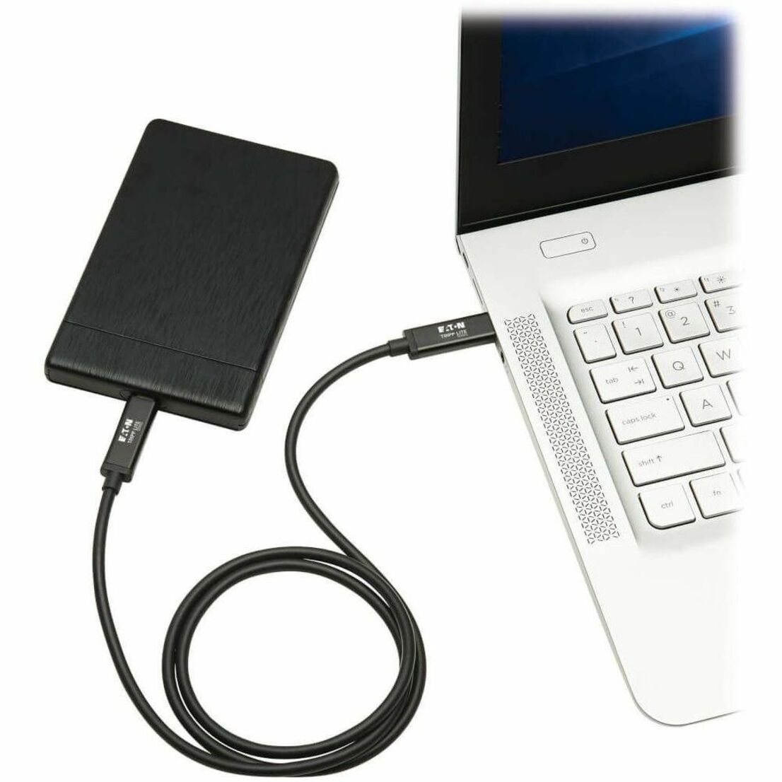 Thunderbolt 3 cable connecting laptop to external hard drive-alternate-image4