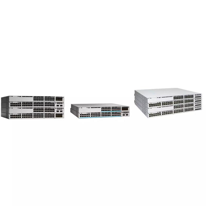 Side-by-side comparison of Cisco Catalyst 9300L switches highlighting power delivery and port density features