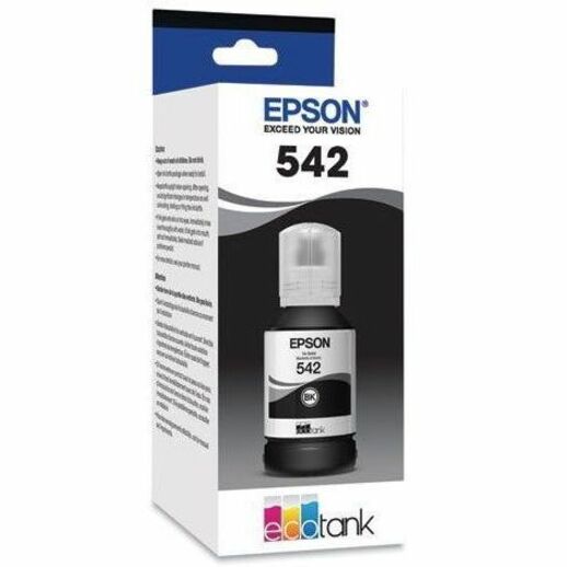 Epson EcoTank 542 black ink bottle retail packaging showing product details and EcoTank branding-alternate-image1