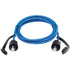 Full view of blue industrial Cat6 cable with protective end connectors-alternate-image3