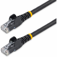 Close-up view of StarTech.com CAT6 ethernet cable connectors showing gold-plated RJ45 terminals and strain relief boot-alternate-image1