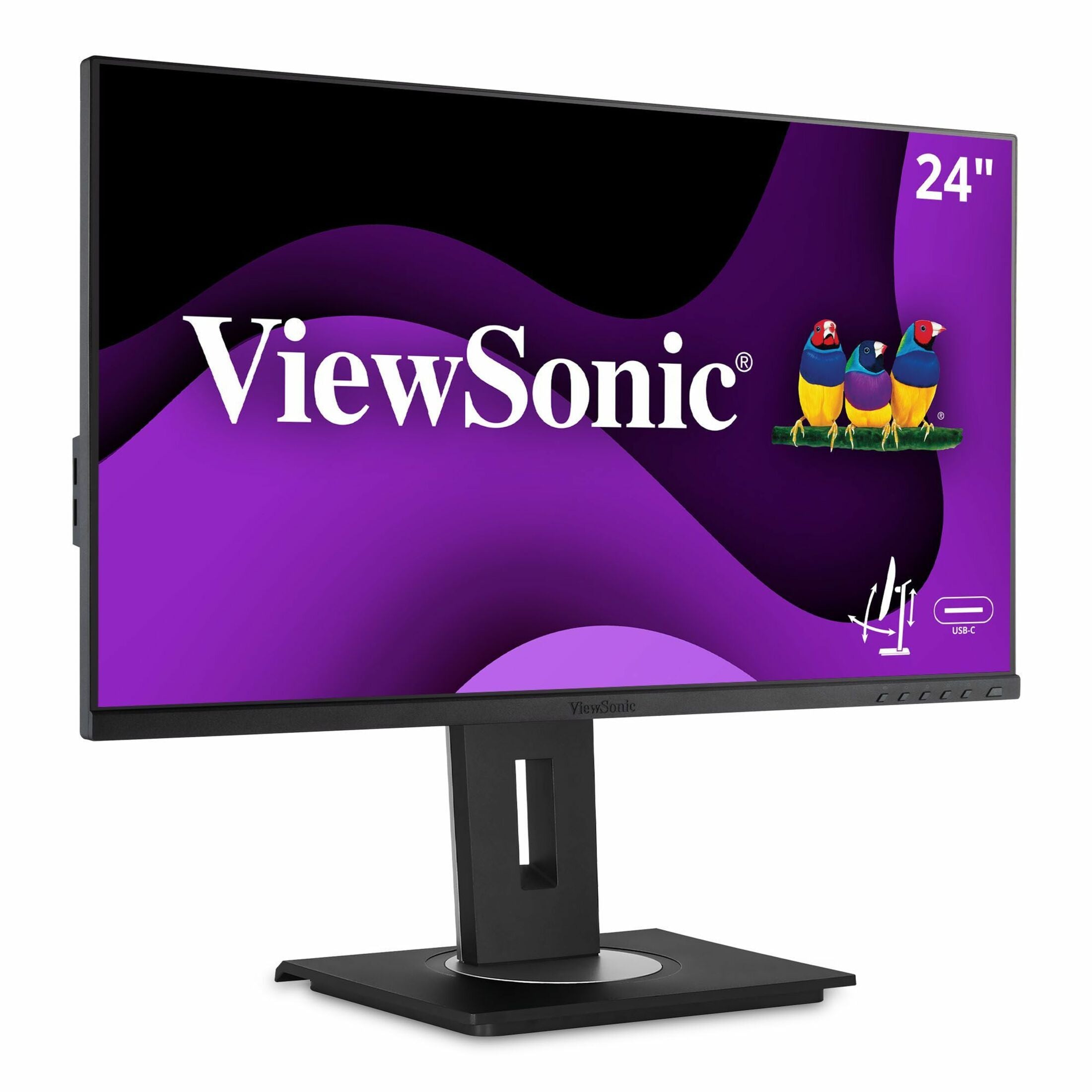 Viewsonic 24 (23.8 viewable) USB-C Docking Monitor with Built-In Ethernet and Advanced Ergonomics,1920x1080 Resolution. (VG2456)